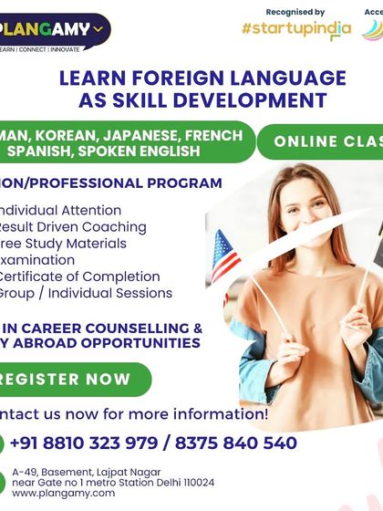 We provide result-driven coaching in German, Korean, Japanese, French, and Spanish. Our online classes offer individual attention and free study materials to help you succeed.