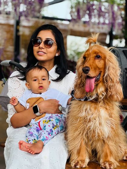 Our family enjoying a day out at Therpup Resort. It's wonderful to find places where the whole family, including Posto, is welcome.