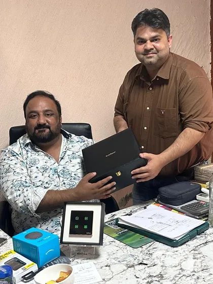 Technology for today's designs and tomorrow's needs. Gifting our WiFi Keypads to Architect Sumit Mahey in Jammu, a designer who is redefining modern spaces.