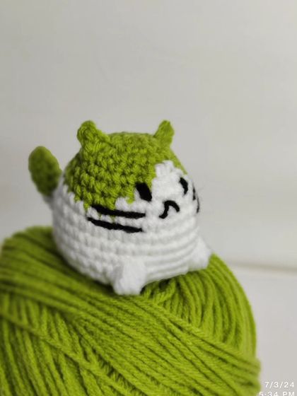 My collection of chubby cat keychains. These little guys come with different colored patches on their heads, including yellow, green, pink, blue, and grey.