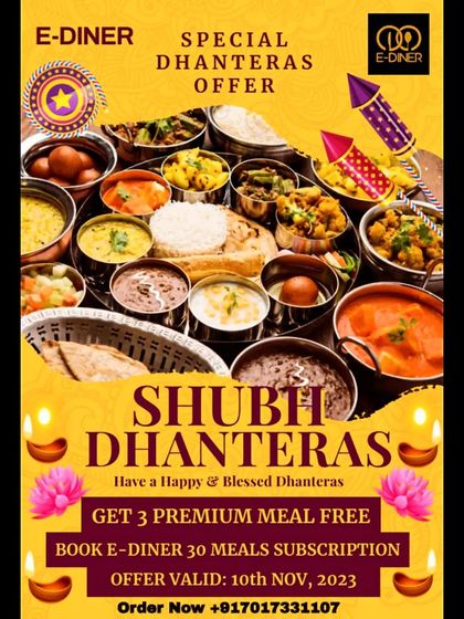 Keep an eye out for my special festive offers, like this Shubh Dhanteras deal. On this occasion, I offered 3 free premium meals with every 30-meal subscription.