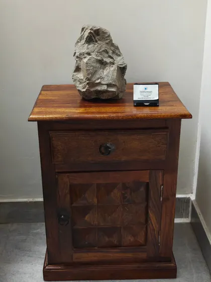 A different angle of the "Timeless Beauty" sculpture, showing the raw, natural texture of the stone. Each piece is unique and hand-carved.