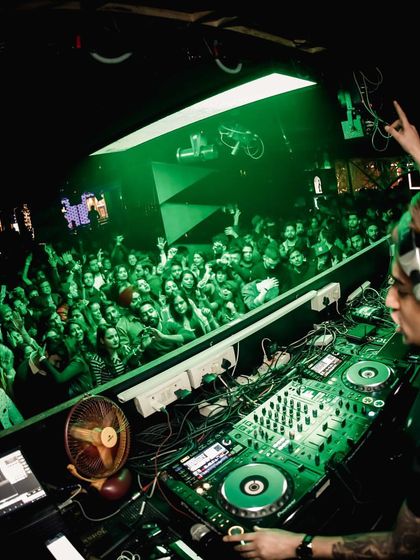 Pointing to the sky, feeling the energy from the crowd. I always aim to deliver classy, high-quality music, whether it's house, hip hop, or Bollywood bangers.