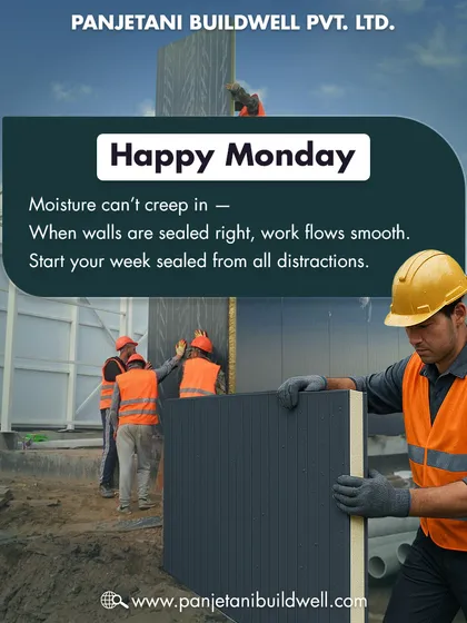 Our team sealing walls with high-quality PUF panels. When walls are sealed right, moisture cannot get in and work flows smoothly, ensuring a strong start to any project.