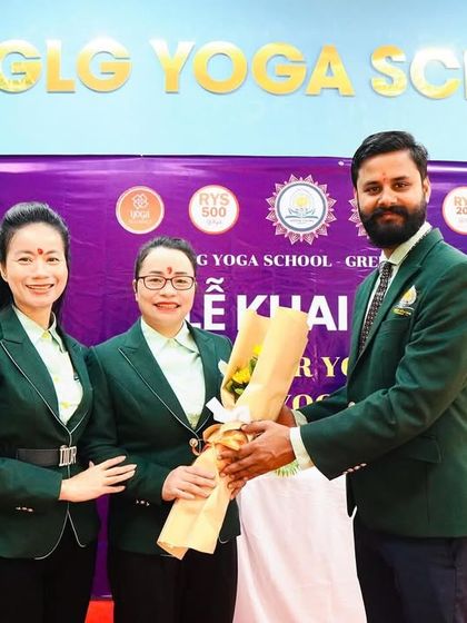 Images from my visit to Vietnam for a new yoga school opening. These pictures show me with local yoga leaders, students, and officials, highlighting our strong international collaborations and the respect our certification commands globally.