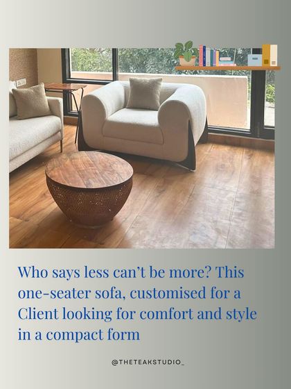 Who says less can't be more? This compact one-seater sofa was customized for a client looking for comfort and style in a smaller form. It retains the elegant design of our larger sofas, making it perfect for apartments or reading nooks.