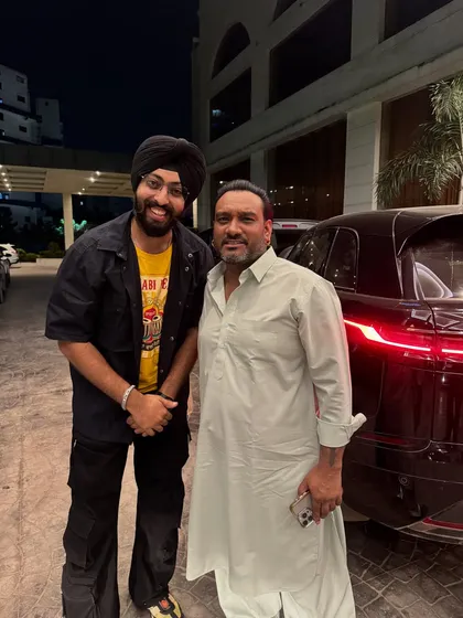 Sharing a frame with the great Humsar Hayatt Ji during a musical event. These interactions with legends are a blessing and a huge learning experience.