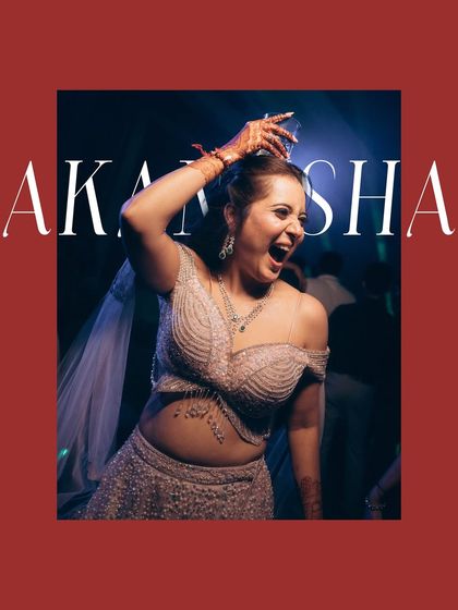 The bride, Akanksha, in her element on the dance floor. This portrait is full of life and energy, a perfect capture of her joyful spirit during the celebration.