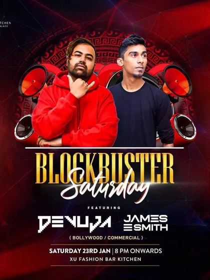 Here's a flyer from a "Blockbuster Saturday" at the classy XU, Leela Palace. I teamed up with DJ Devuja to deliver a night of top Bollywood and Commercial tracks.