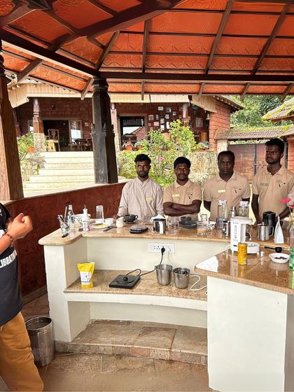 Training the entire hospitality team at Villa Urvin Khan ensures a consistent and high-quality coffee experience for all their guests.