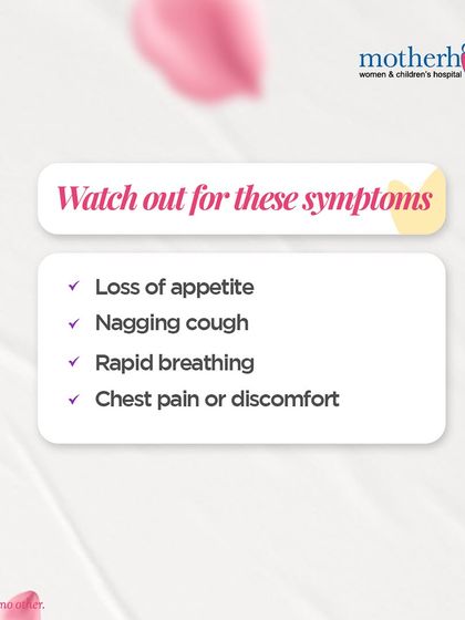 Watch for these key symptoms of pneumonia in your child: loss of appetite, a nagging cough, rapid breathing, and chest pain or discomfort. If you notice these signs, it's important to seek medical help right away.