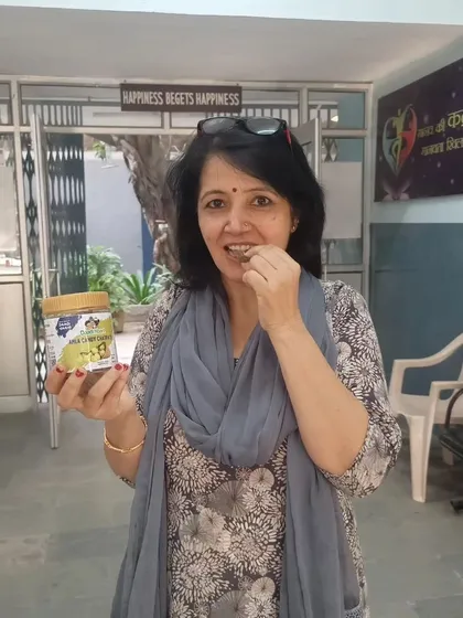 Another happy face from our community, enjoying a piece of our healthy amla candy. We love seeing our products become a part of your daily lives.
