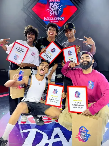 Another shot of our victorious crew at the Red Bull Dance Your Style 5v5 exhibition battle.