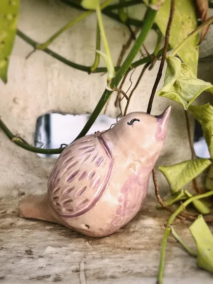 Another shot of the little bird whistle, nestled amongst the leaves. I love creating pieces that feel like they belong in nature.