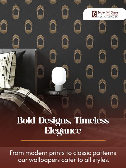 My wallpaper collections feature bold designs and timeless elegance. From modern prints like this jharokha-inspired pattern to classic florals, I have options that cater to all styles.