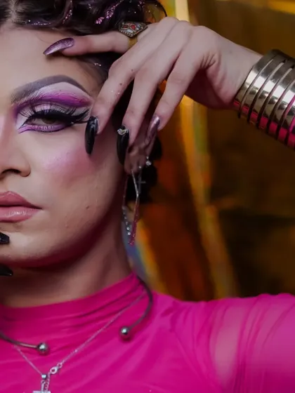 Our students also explore the art of drag makeup, learning to create exaggerated, glamorous, and transformative looks.