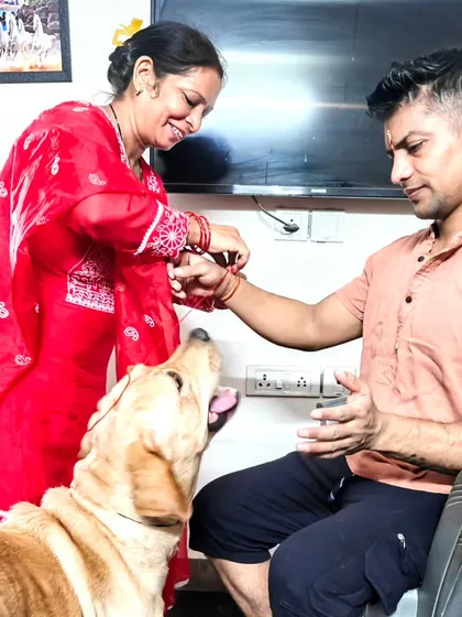 Another moment from Rakshabandhan with my mother and Moti. Family and the drive to protect them is at the heart of everything I do.