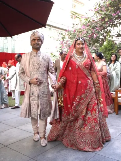 The bride and groom, Priyanka and Ashish, take their first steps as a married couple. We manage every aspect of the day to ensure a seamless and joyful flow of events.