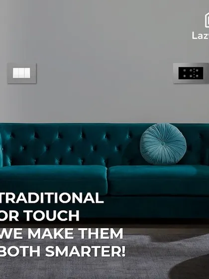 Traditional or touch, I make them both smarter. This graphic shows how my technology can be retrofitted behind your existing switches or you can upgrade to a full touch panel.