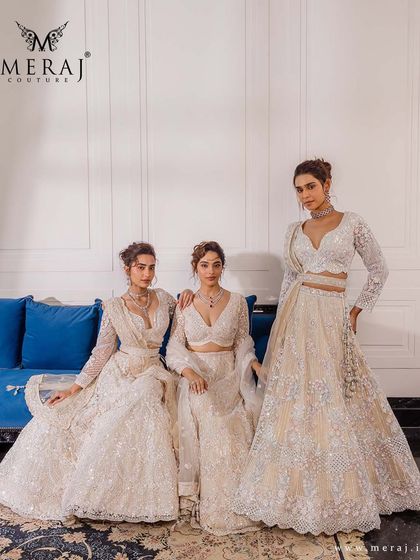Meraj Couture - Luxury Occasion Wear Ethereal Lehengas: Pastels & Ivories photo 3