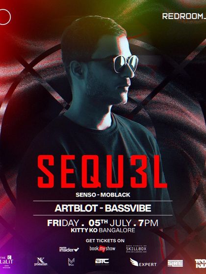 The main flyer for the Redroom Friday with Sequ3l at Kitty Ko.