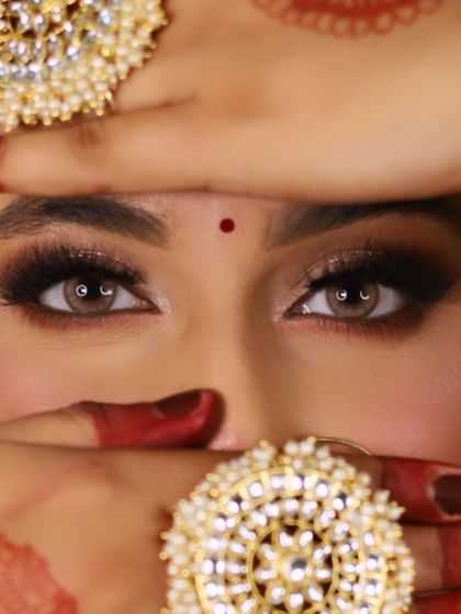 The heart of makeup is the eyes. This is a close-up shot from a creative shoot, focusing on dramatic, smoky eye makeup.