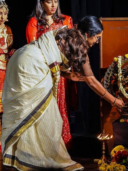 As a guru, it is my privilege to light the lamp and inaugurate our Sadhana Dance Festival. This ritual marks the beginning of a celebration of our students' hard work.