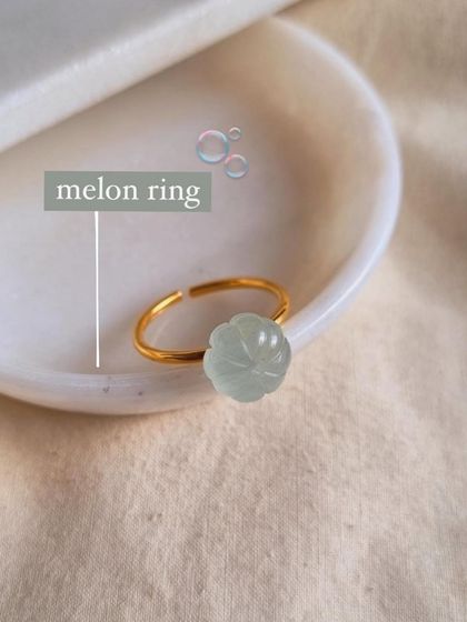 The Aquamarine Melon Ring, a unique design for carrying the stone of courage and calm.