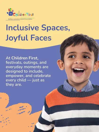 This image captures the essence of our mission: creating inclusive spaces that lead to joyful faces. At Children First, we design festivals, outings, and everyday moments to include, empower, and celebrate every child just as they are.