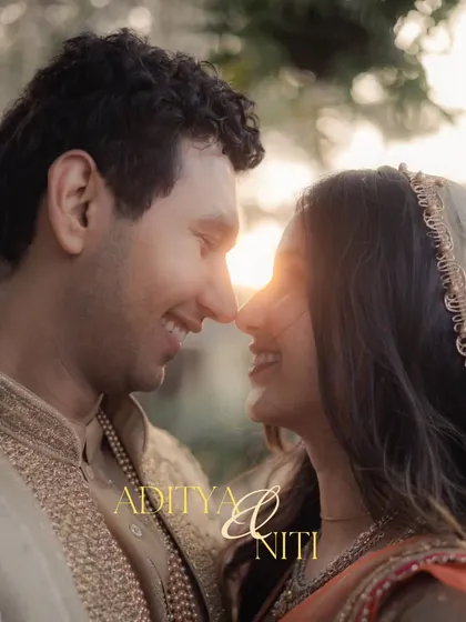The perfect sunset flare between the couple as they touch noses. This shot is all about capturing that magical golden hour light to create a dreamy and romantic pre-wedding portrait.