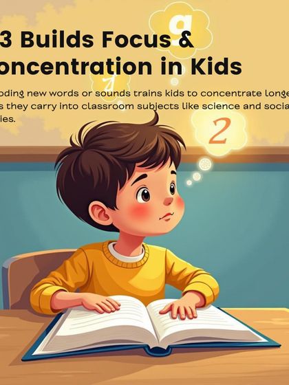 Decoding new words and sounds trains the brain to concentrate for longer periods. This increased focus helps children in all their classroom subjects, including science and social studies.
