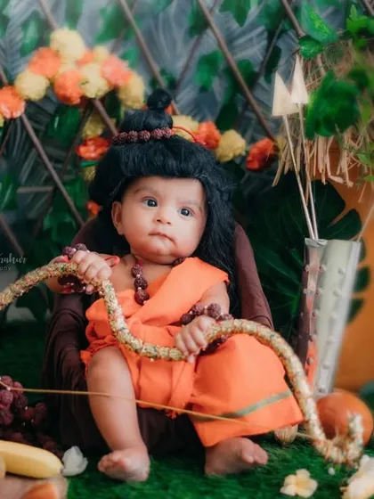 Our little Lord Ram, ready with his bow and arrow. This Ram Navami themed shoot was so special to create.