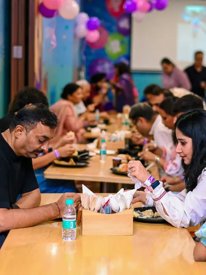 Parents can also sit back and enjoy a meal. Our cafe provides a comfortable space for adults to relax and socialize.