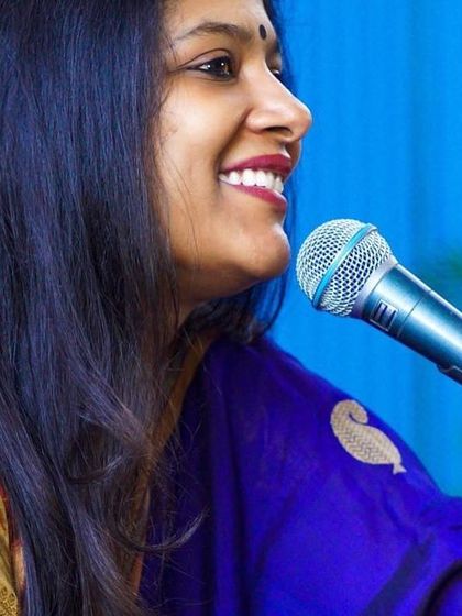 A photo of Mamta Sagar, who wrote the powerful and poetic lyrics for our song against domestic violence for the Nyaaya project.