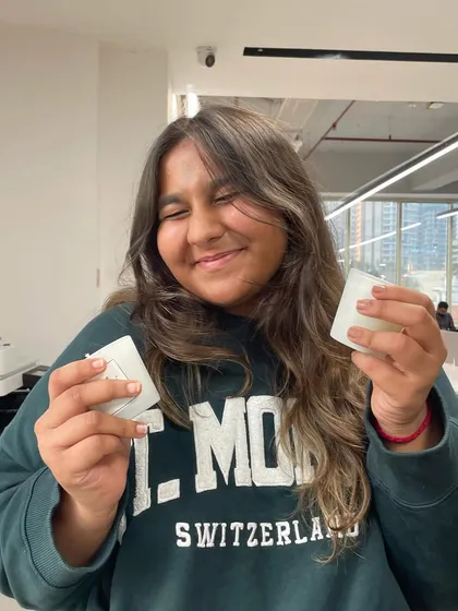The joy of creating your own signature scent. This was a moment from our live workshop with the Nykaa team, where everyone got to take home a candle they made themselves.