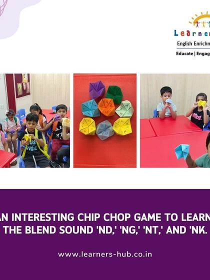 The "Chipchop" game is one of my students' favorite activities. These photos show my Senior KG kids fully engaged in this hands-on game, which helps them learn to blend sounds like 'nd', 'ng', 'nt', and 'nk' in a playful way.