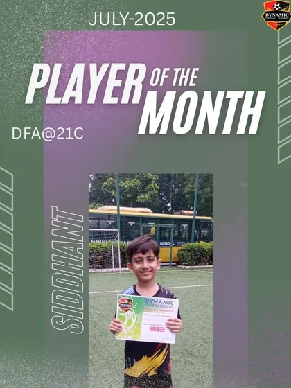Well done to Siddhant, a Player of the Month for July. His infectious energy and positive spirit lift everyone around him.