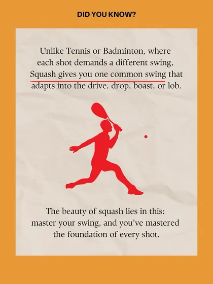 Unlike other racquet sports, squash has a universal swing for the drive, drop, boast, and lob. We teach you to master this foundation to unlock the entire game.