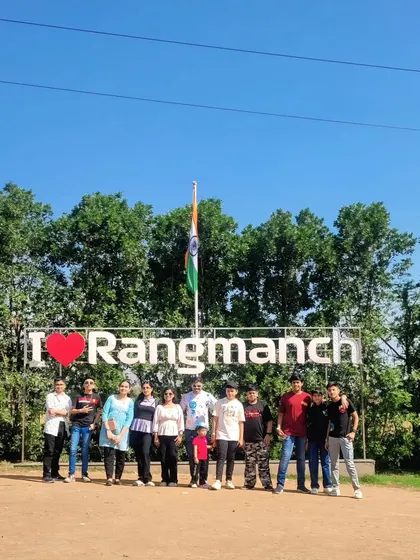 We believe learning should be fun and memorable. Here's our group of students and teachers during our one-day outing to Rangmanch. These trips help us bond as a community and give students a well deserved break.