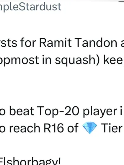 A list of firsts for Ramit Tandon at a top-tier PSA event. He became the first Indian to beat a Top-20 player and the first to reach the Round of 16 in a Diamond Tier tournament.