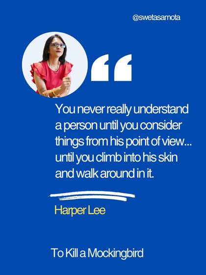 A quote graphic from Harper Lee about walking in another's skin. My mission is not just to publish books but to honor the life behind each one.