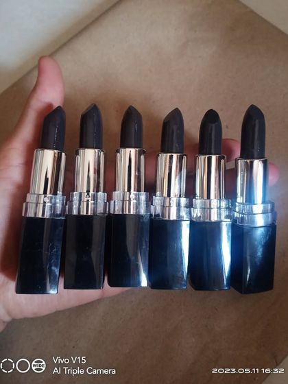 A lineup of my popular black pH-changing lipsticks, ready to be sent out.