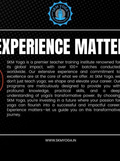 A graphic explaining our institute's extensive experience, with over 100+ batches conducted worldwide. Experience matters.