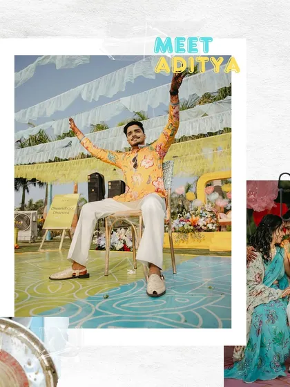 Meet the groom, Aditya, in his element at the Haldi carnival. We ensure the decor and atmosphere match the couple's vibrant personality.