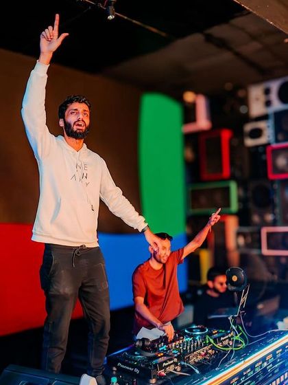 On top of the console with my crew. Bombay Adda feels like home.