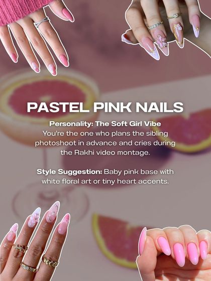 For the soft girl vibe. This Rakhi, we recommend a baby pink base with white floral art or tiny heart accents for a sweet and sentimental look.