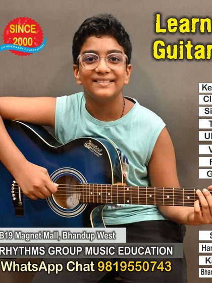 Here is one of our young, aspiring guitarists proudly holding his instrument. We aim to make learning enjoyable for kids, helping them build confidence and a lifelong appreciation for music.