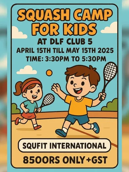 It's never too early to start. Our Squash Camp for Kids at DLF Club 5 is designed to introduce young players to the sport in a fun, energetic, and structured environment.