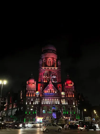 Another projection of a historical figure, showcasing the variety in the light show.