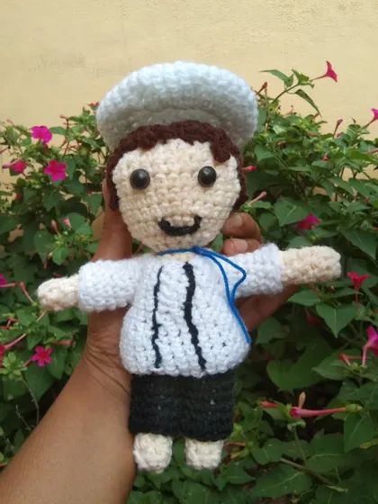 A custom-made crochet chef doll. This was a fun and unique gift for someone in the culinary profession.